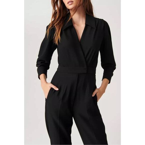 ba&sh Stylish black crepe tapered Nesi Jumpsuit size XS - Picture 2 of 14